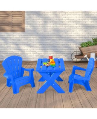 3-Piece Plastic Children Play Table Chair Set