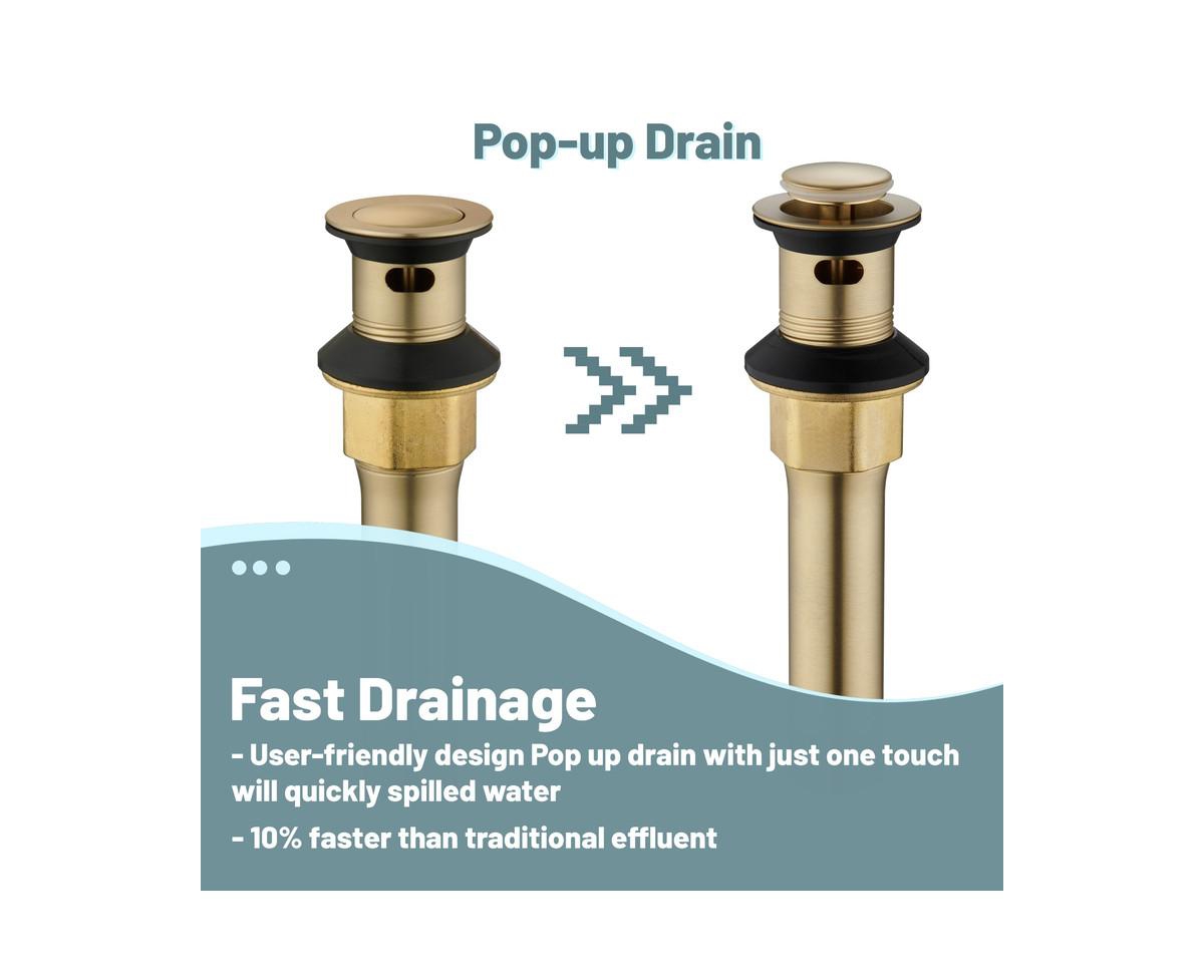 Casainc Inch Widespread 2-Handle Bathroom Sink Faucet with Drain Assembly