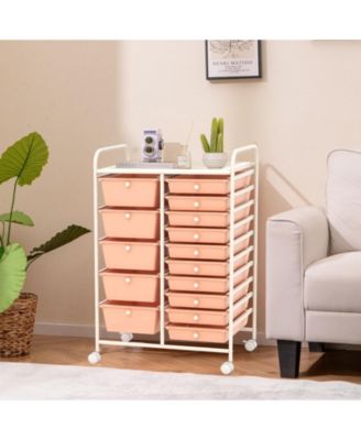 15-Drawer Utility Rolling Organizer Cart Multi-Use Storage