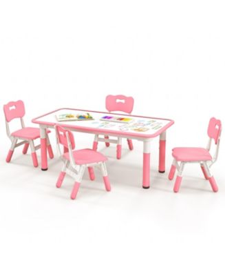GOUUN Set for 4 Kids Table and Chairs with Graffiti Desktop - Macy's