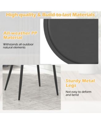 3 Piece Patio Chair Set with PP Seat and Tabletop for Porch