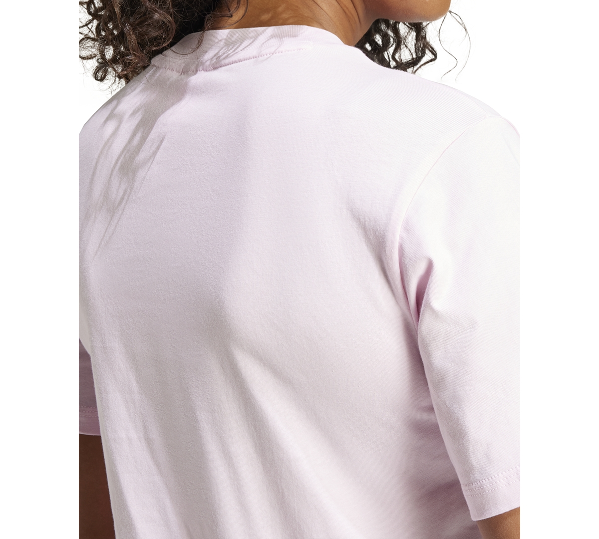 Adidas Originals Women's Short-sleeve Cotton Crewneck Logo T-shirt In Clear Pink