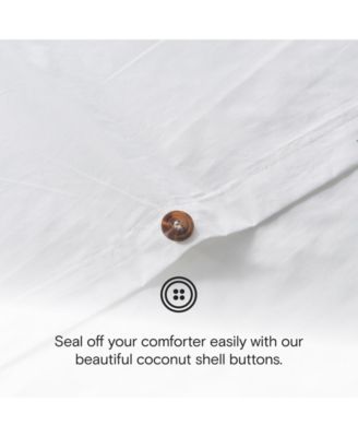 DOZ 100% GOTS Certified Organic Percale Cotton Duvet Cover Set, Hotel Crisp Cool, Breathable