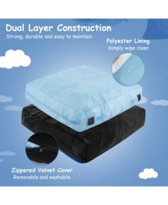 57 x 57 Inch Crash Pad Sensory Mat with Foam Blocks and Washable Velvet Cover