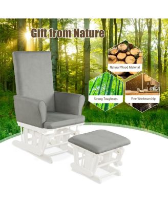 Baby Nursery Relax Rocker Rocking Chair Glider and Ottoman Cushion Set