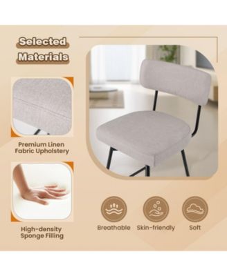25 Inch 2-Piece Modern Upholstered Bar Stools with Back and Footrests