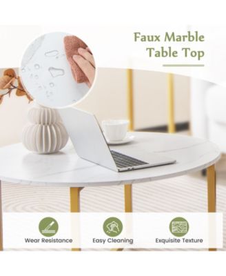 3-Piece Table Set Round Table and 2PCS Square End Tables