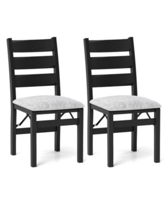 Modern Upholstered Folding Chairs Set of 2 with Comfy Backrest