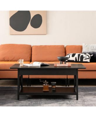 2-Tier Industrial Rectangular Table with Storage Shelf