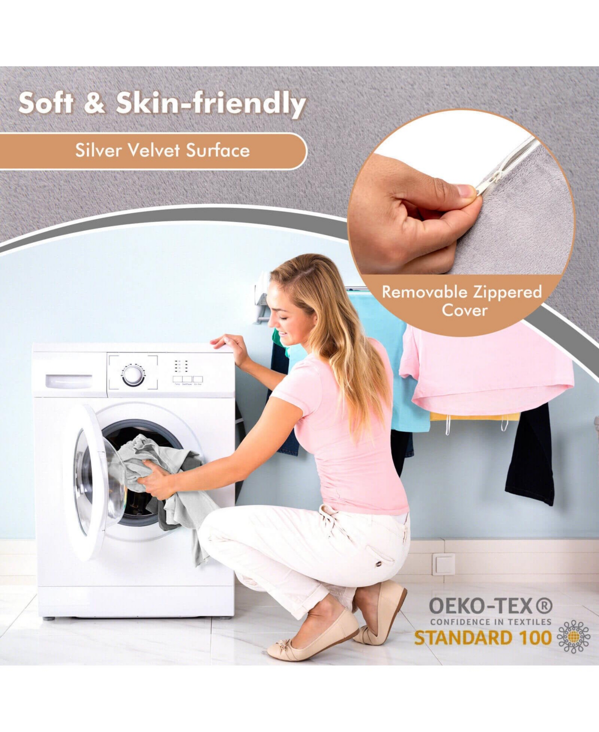 Gouun 6 Pieces Orthopedic Bed Wedge Pillow Set for Back Neck Leg