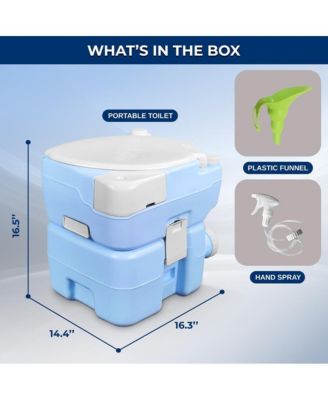 20-Liter Outdoor Portable Toilet with Extra Large Seat, Moonwhite