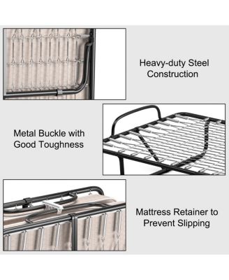 Rollaway Guest Bed with Sturdy Steel Frame and Memory Foam Mattress