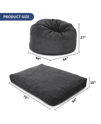 Bean Bag Chair for Adults, Giant Bean Bag Bed, Convertible Bean Bag Chair Bed from
