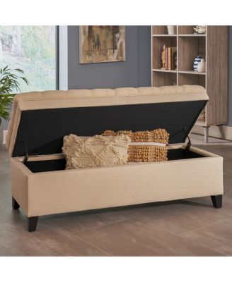 Button-Tufted Storage Ottoman with Soft-Close Lid, Storage for Bedroom, Living Room, Entryway