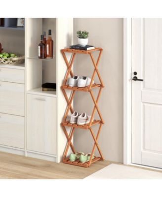 4-Tier Folding Plant Rack and Free-Standing Shoe Rack