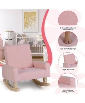 Kids Rocking Chair with Solid Wood Legs