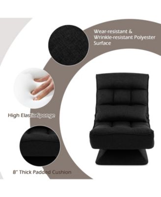 5-Level Adjustable 360° Swivel Floor Chair with Massage Pillow