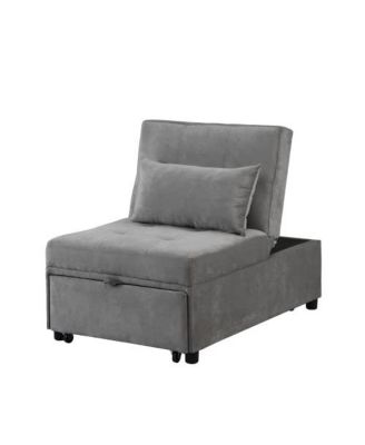 4 in 1 Adjustable Footstool Bed Stool Guest Sofa Chair, Modern Sleeper Sofa Guest Bed with Adjustable Backrest and Pillow for Bedroom, Living Room, Small Room Apartment