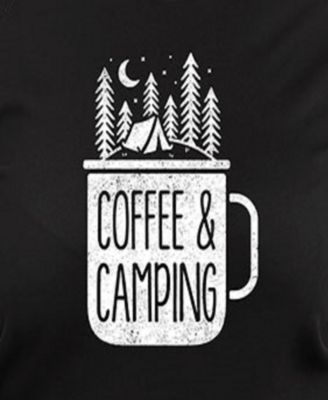 Plus Size Trendy Coffee Camping Graphic Pullover Top