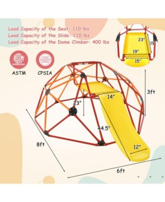 Kids Climbing Dome with Slide and Fabric Cushion for Garden Yard