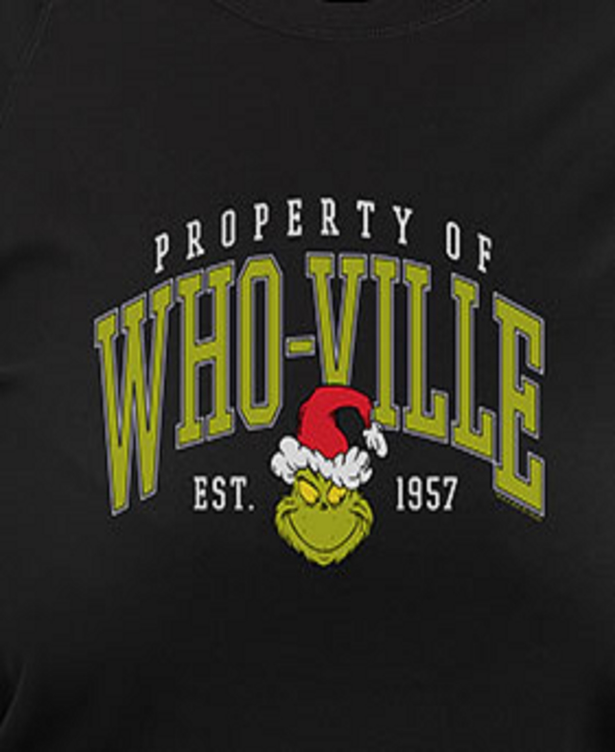Hybrid Apparel Plus Size Grinch Who-ville Graphic Pullover Top In Black