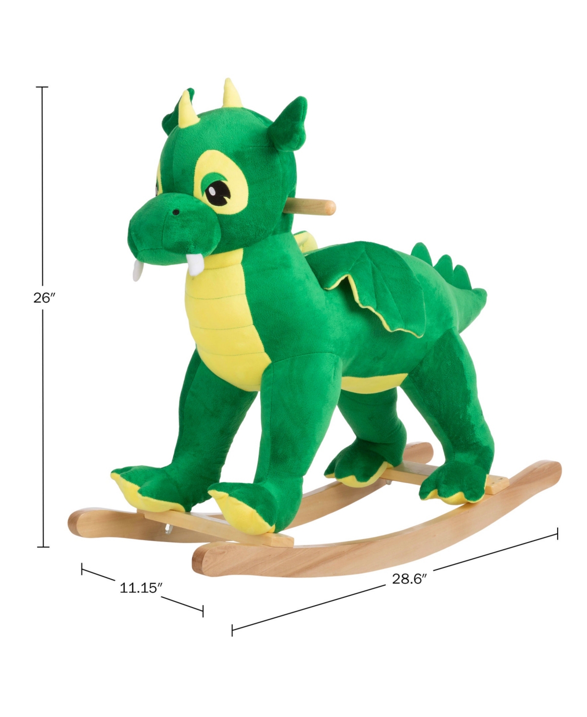 Trademark Global Happy Trails Plush Dinosaur Rocking Horse In Green