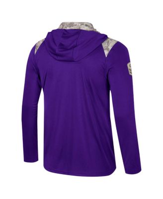 Men's Purple Washington Huskies OHT Military Appreciation Quarter-Zip Hoodie Jacket