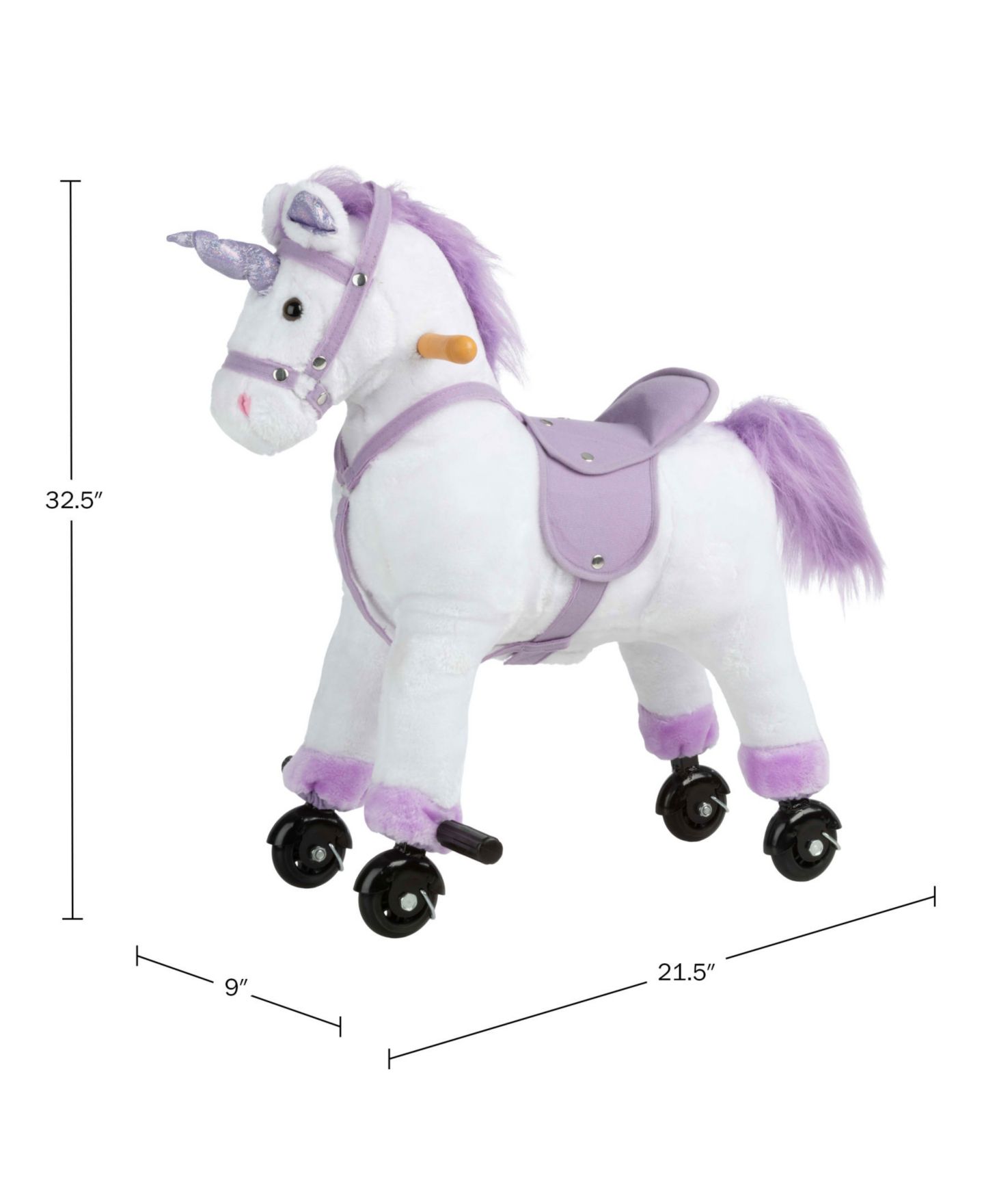 Детская мягкая игрушка Trademark Global Happy Trails Plush Unicorn Ride-On Toy, Ages 3+ — фото 3