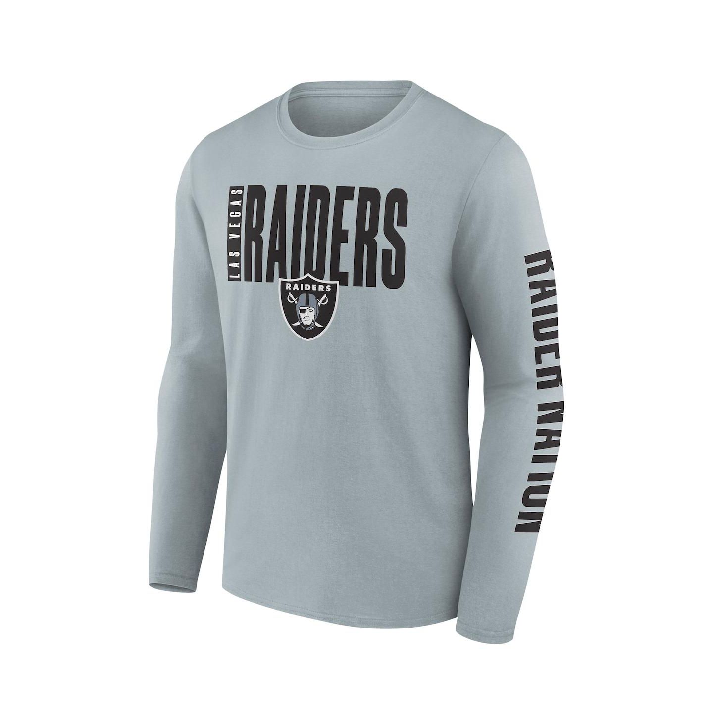 Мужская футболка Fanatics Gray Las Vegas Raiders Vision Long Sleeve — фото 3