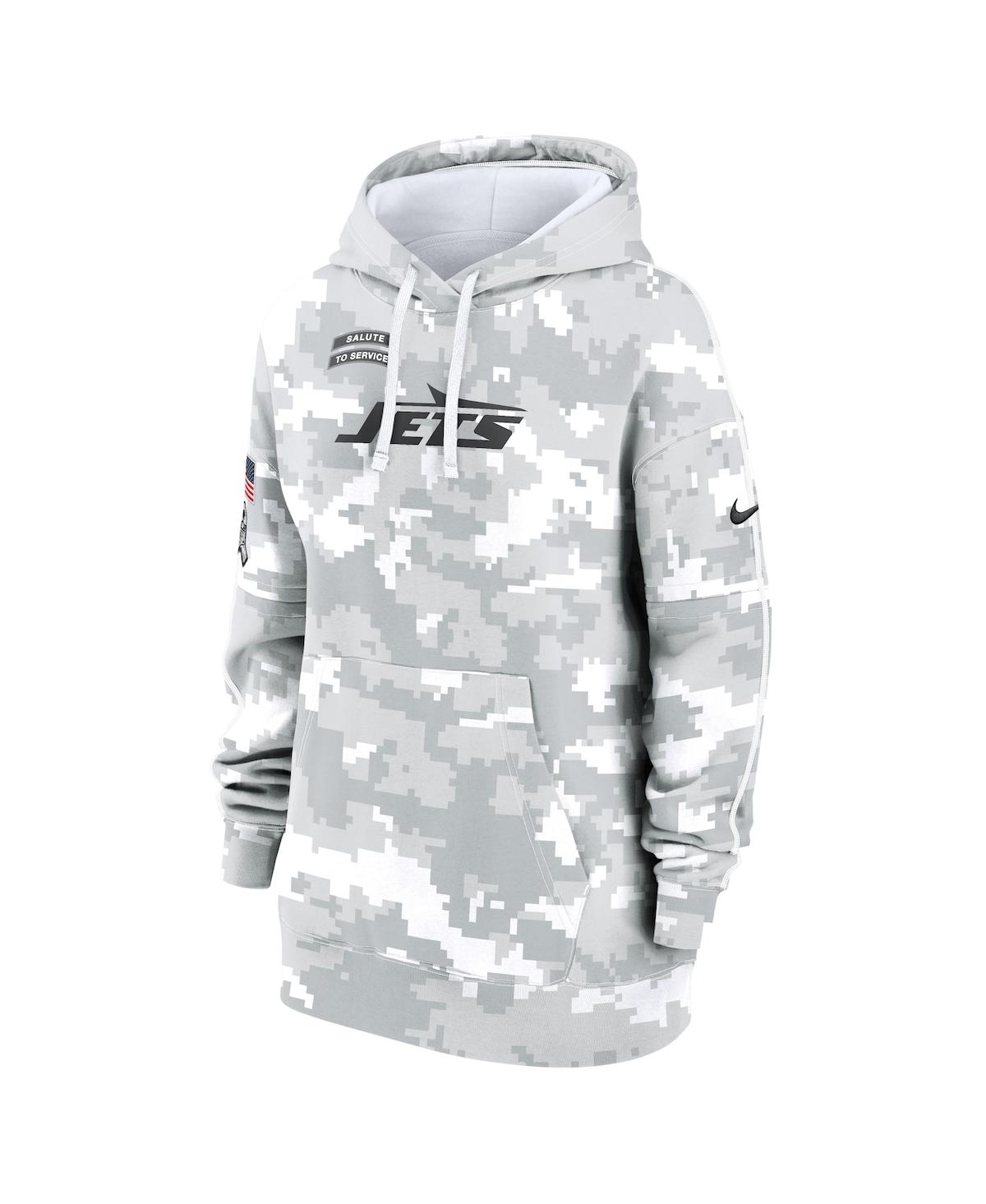 Nike Women's Arctic Camo New York Jets 2024 Salute To Service Club Fleece Oversized Pullover Hoodie In Arctic Camo