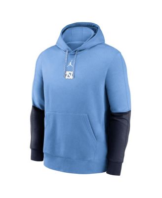 Men's Light Blue/Navy North Carolina Tar Heels 2024 Sideline Club Pullover Hoodie