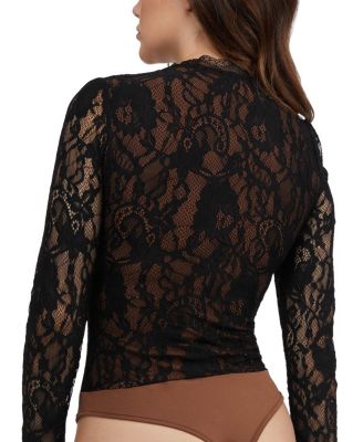 Women's Scallop Trim Detail Lace Bustier Bodysuit
