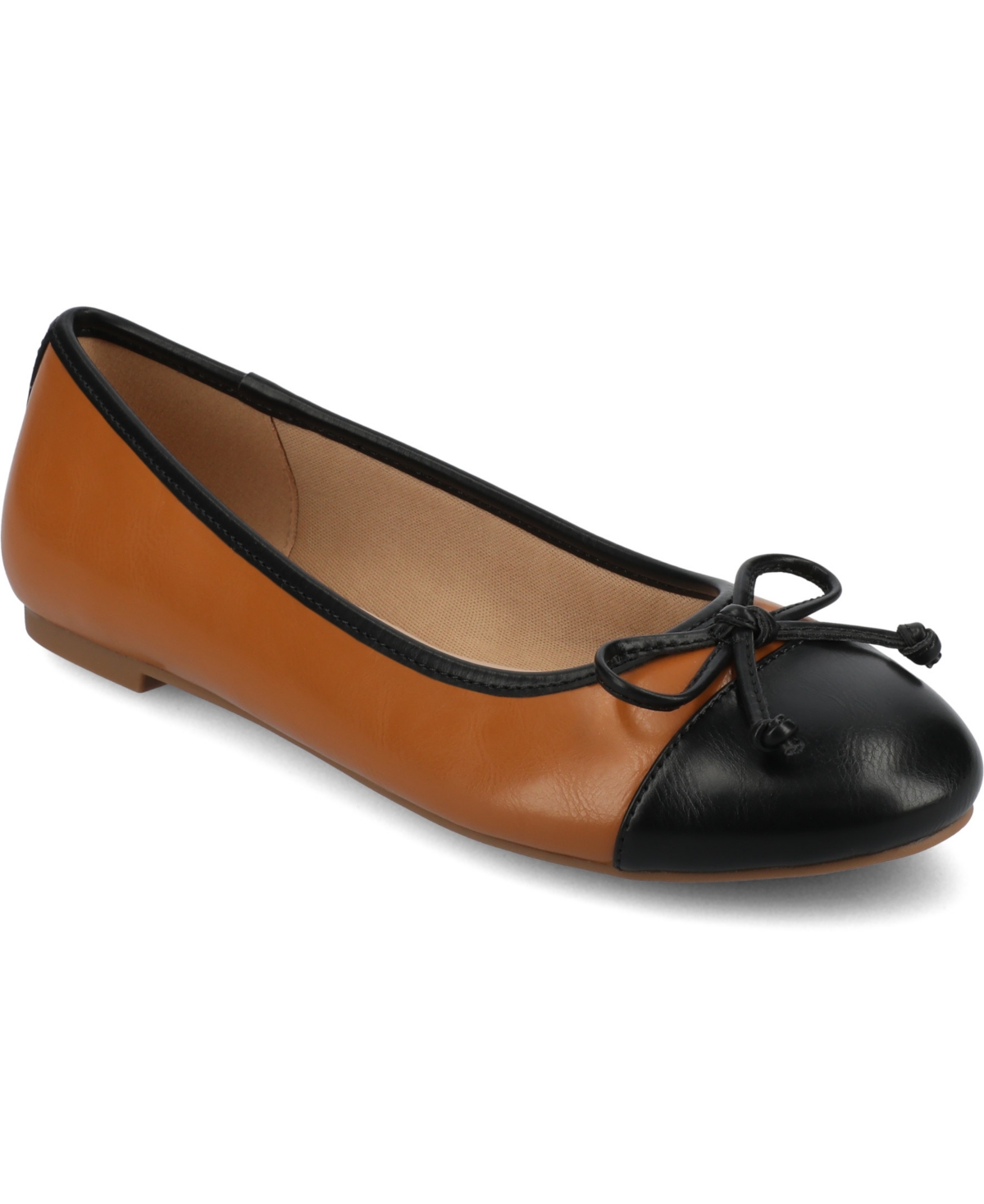 Shop Journee Collection Women's Kaiah Cap Toe Ballet Flats In Cognac