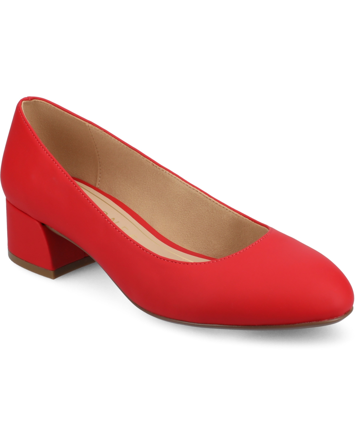 JOURNEE COLLECTION WOMEN'S SAARII ROUND TOE BLOCK HEEL PUMPS 
