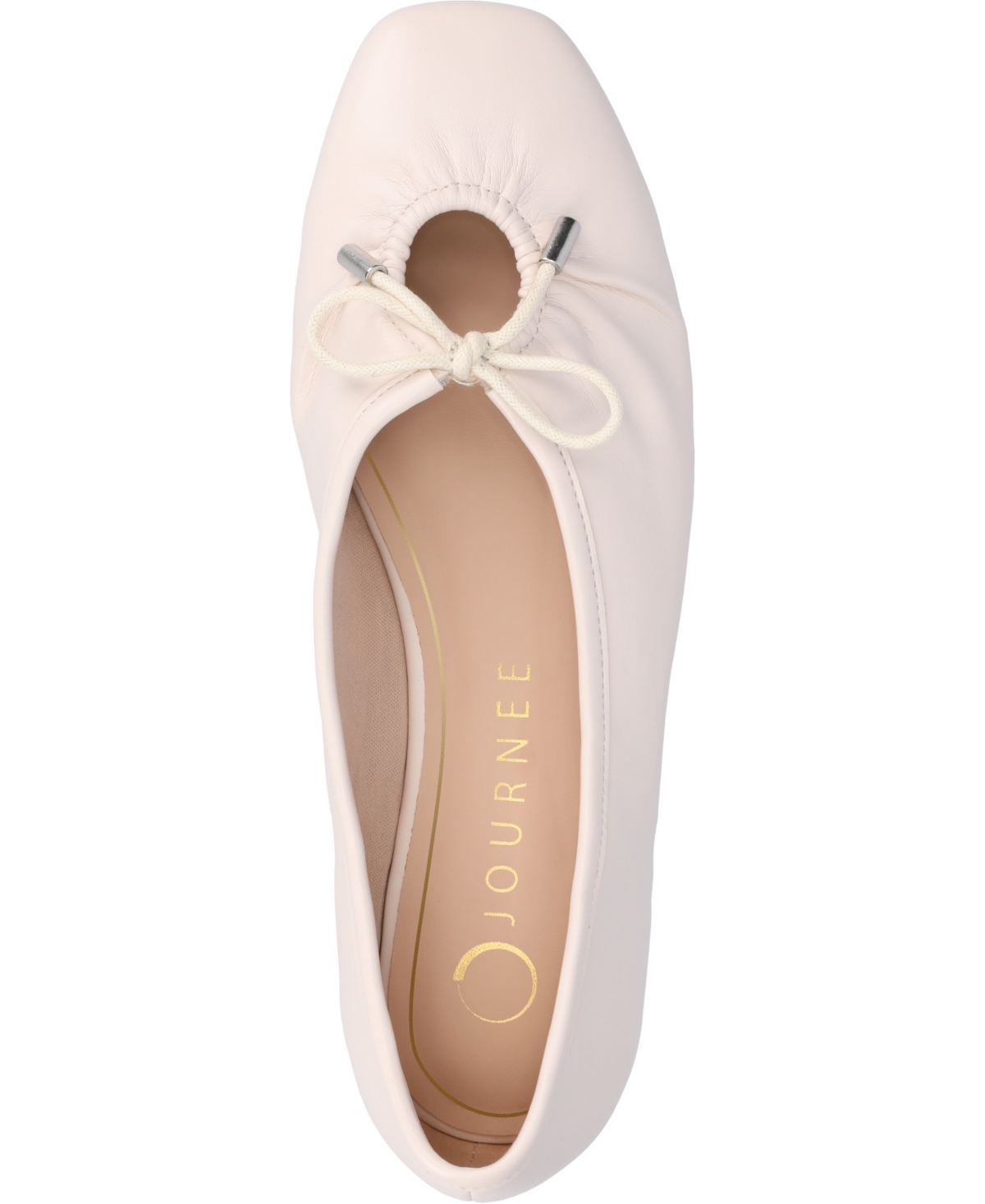 Shop Journee Collection Women's Callee Keyhole Ballet Flats In Bone