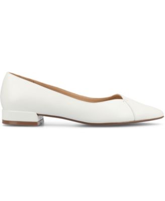 Journee Womens Carmin Medium and Wide Width Slip On Low Block Heel Pointed Toe Dress Flats