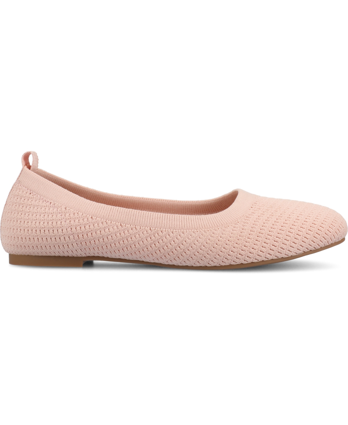 Journee Collection Women's Maryann Knit Round Toe Ballet Flats In Pink