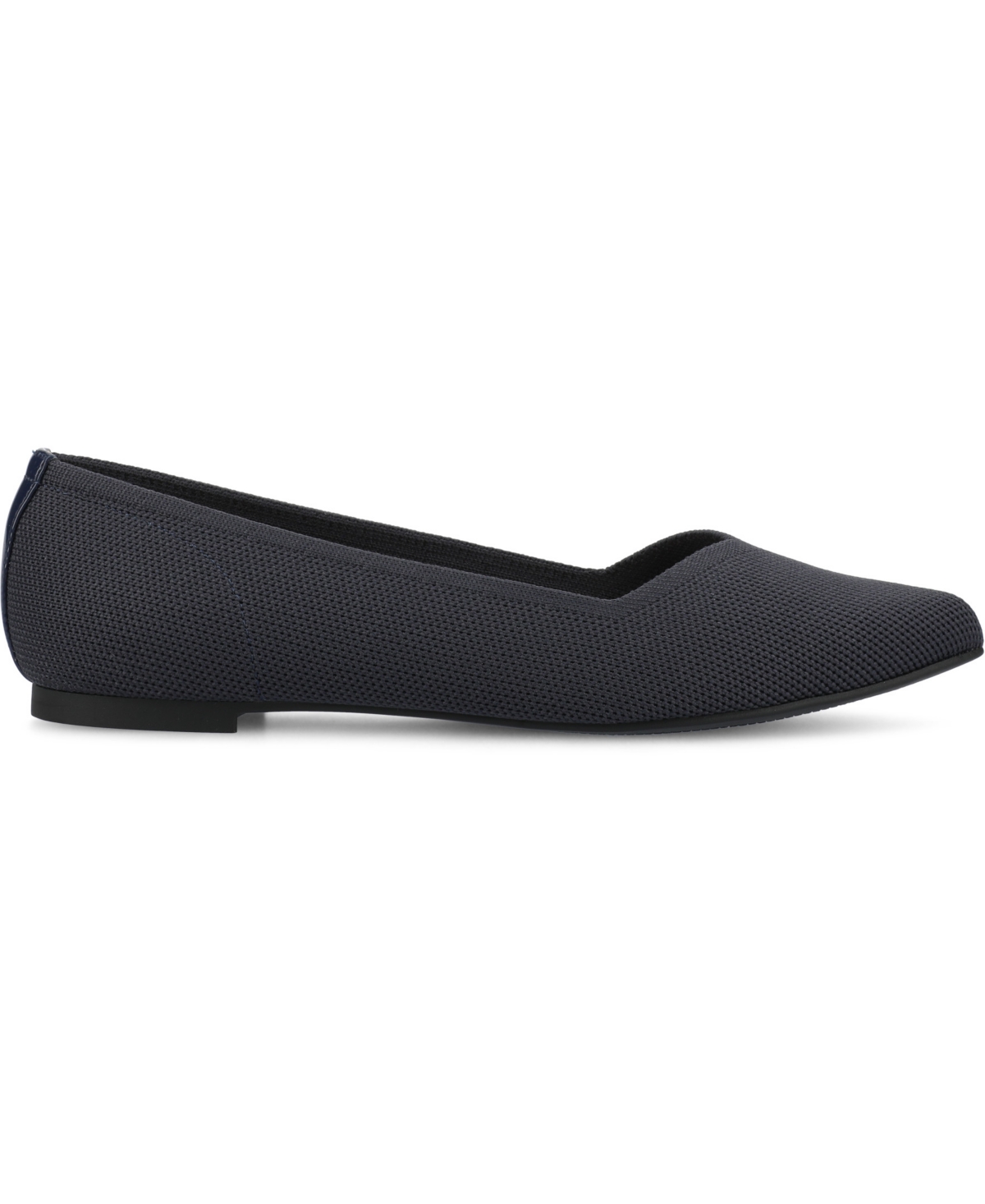 Shop Journee Collection Women's Minnah Knit Pointed Toe Dress Flats In Navy