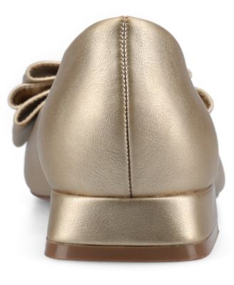 Women's Ophelia Bow Low Block Heel Dress Flats