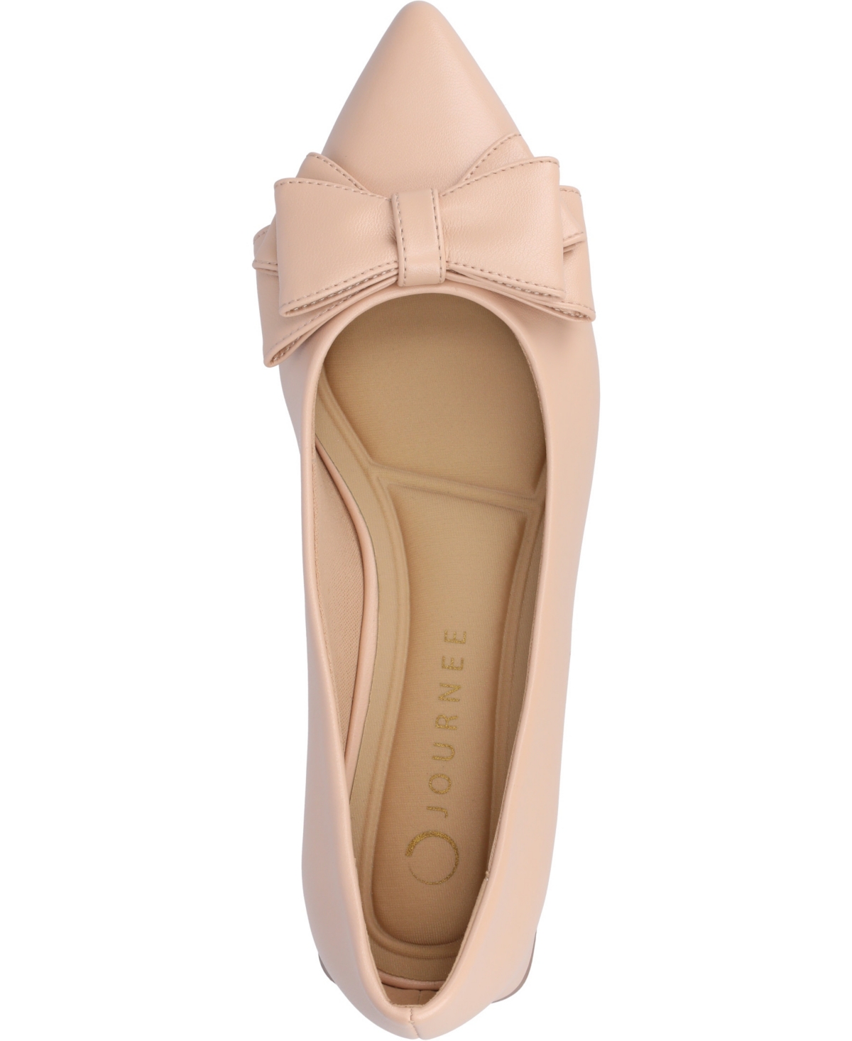 Shop Journee Collection Women's Ophelia Bow Low Block Heel Dress Flats In Nude