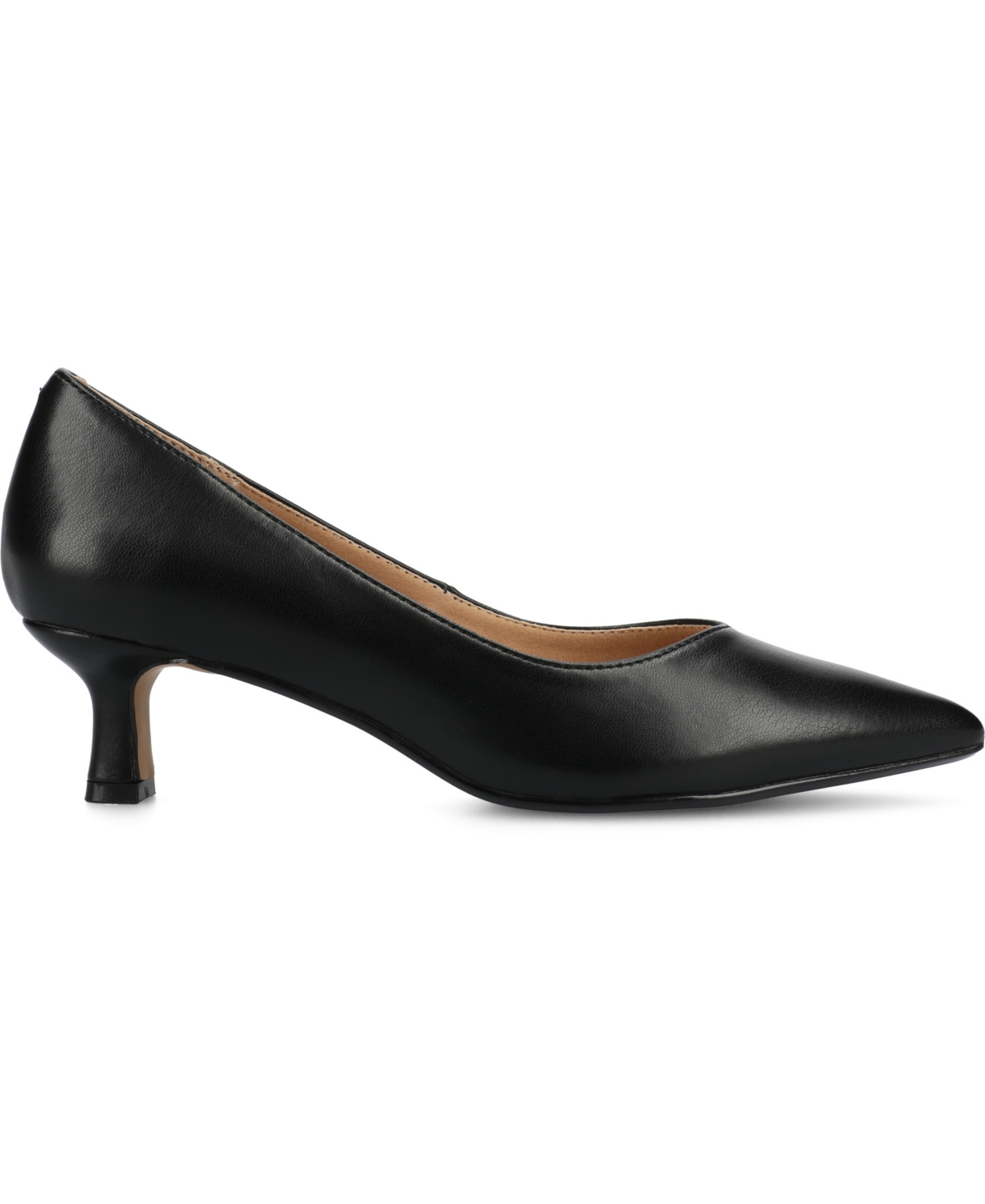 Shop Journee Collection Women's Pammie Pointed Toe Kitten Heel Dress Pumps In Black