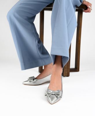 Women's Ophelia Bow Low Block Heel Dress Flats