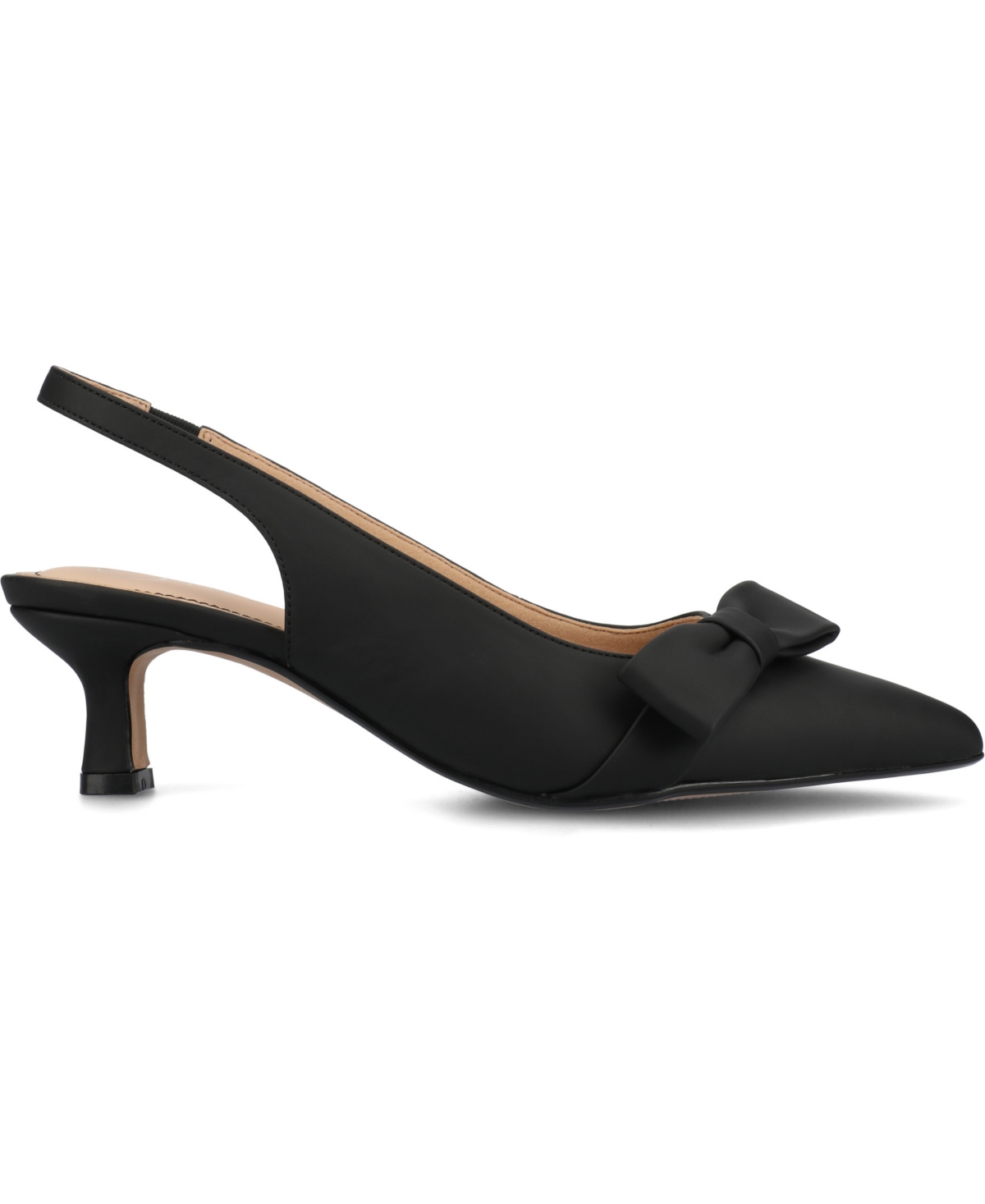 Journee Collection Women's Paloma Bow Kitten Heel Slingback Pumps In Black