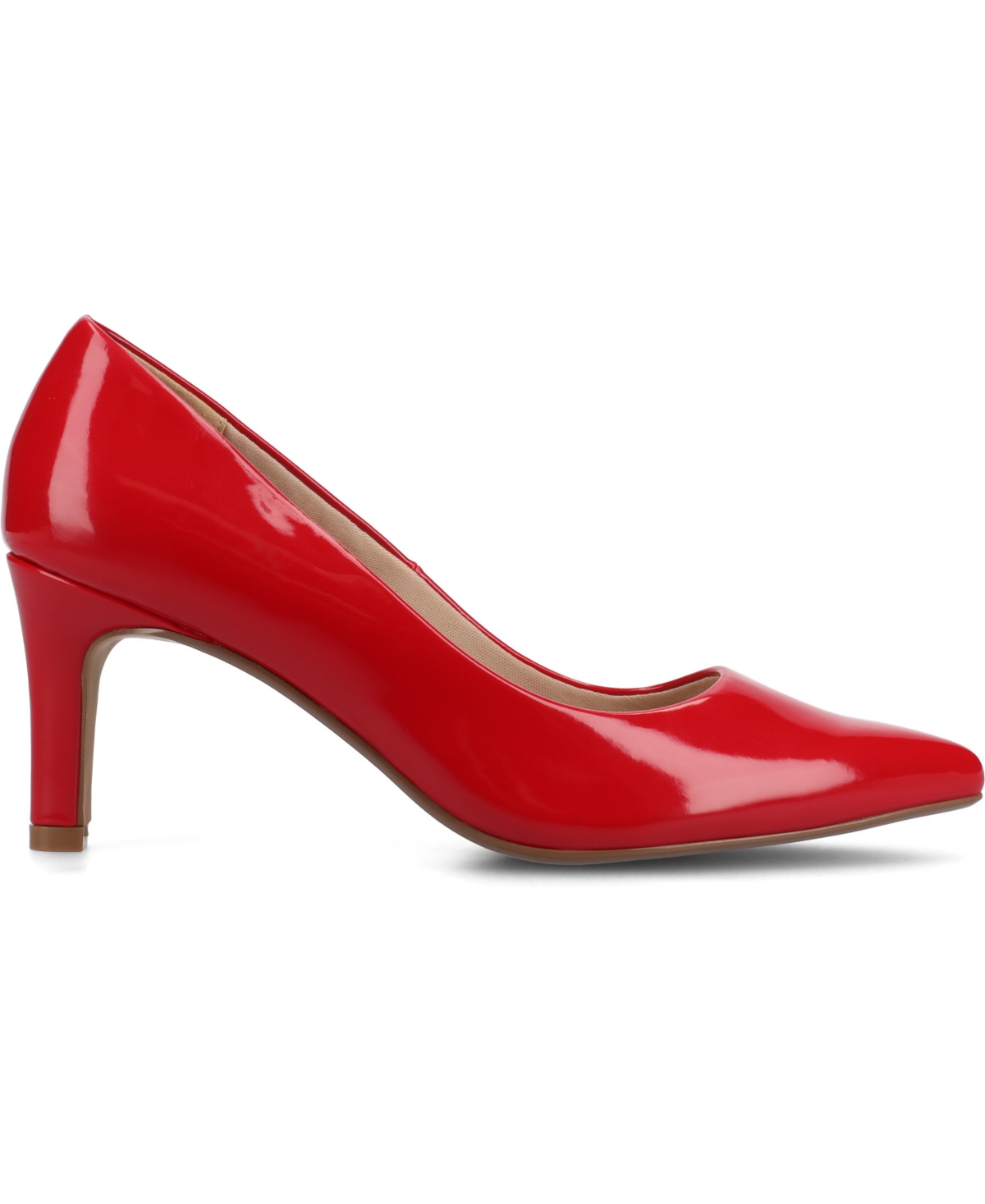 Journee Collection Women's Scylee Pointed Toe Dress Pumps In Red Patent