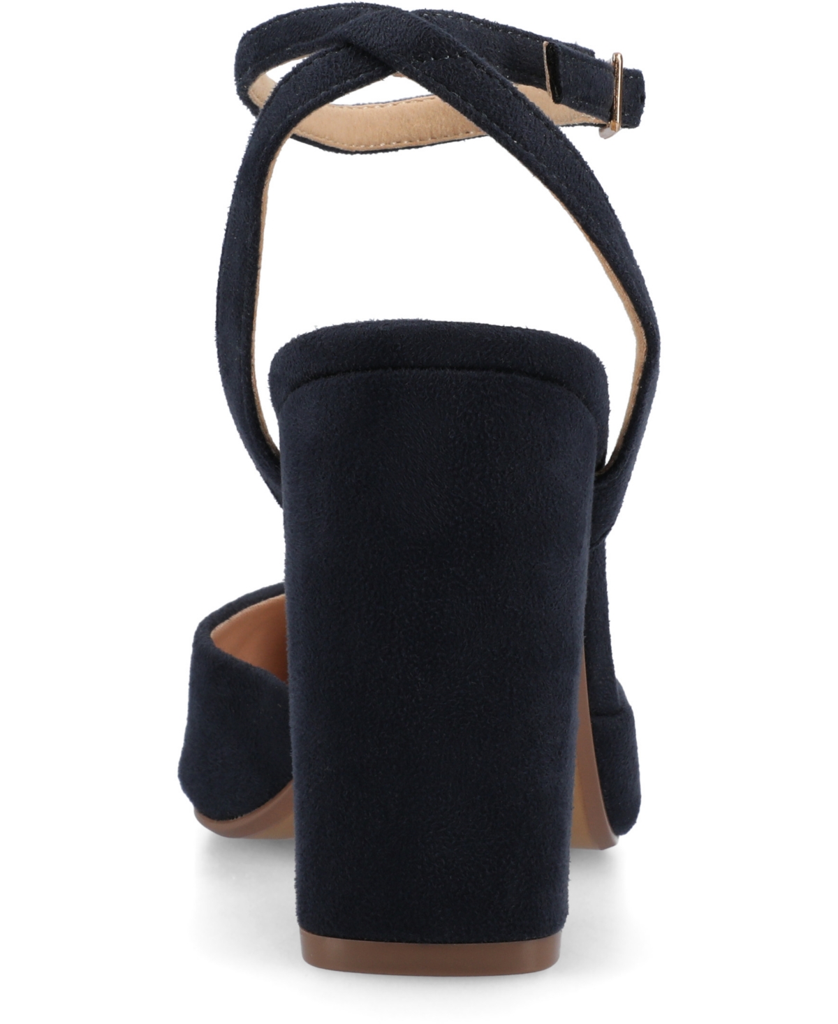 Shop Journee Collection Women's Tyyra Ankle Strap Block Heel Pumps In Navy