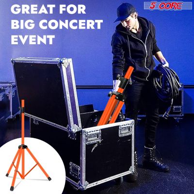 Speaker Stand Tripod Heavy Duty Adjustable Up to 72 Inch DJ Studio Monitor Stands Pole Mount - ORANGE - 2 PCS