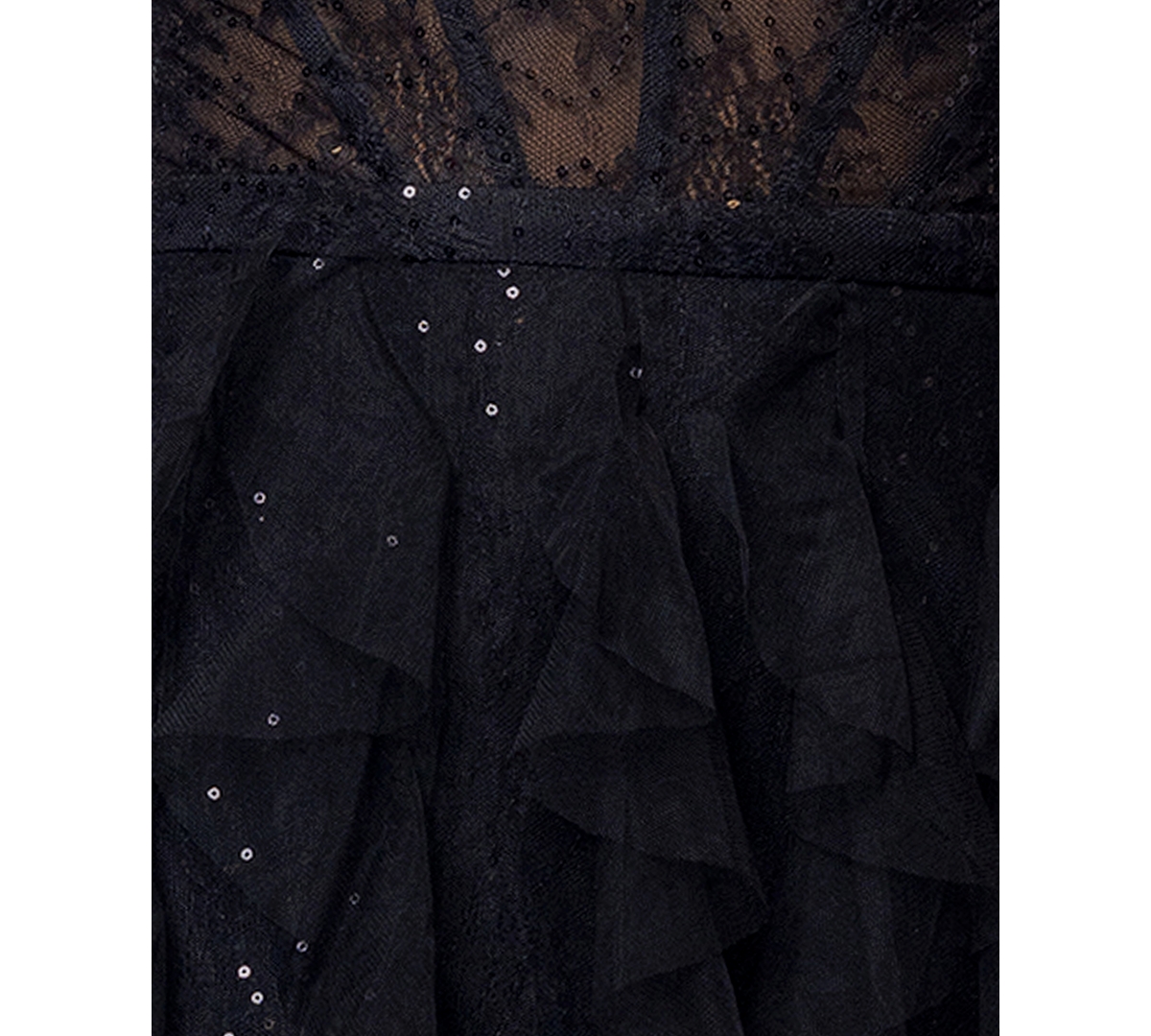 Betsy & Adam Women's Sleeveless Lace Corset Gown In Black