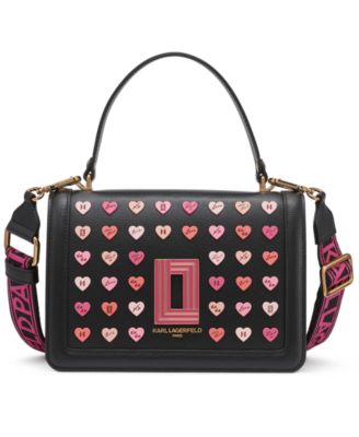 KARL LAGERFELD PARIS - Simone Small Leather Heart Pins Crossbody