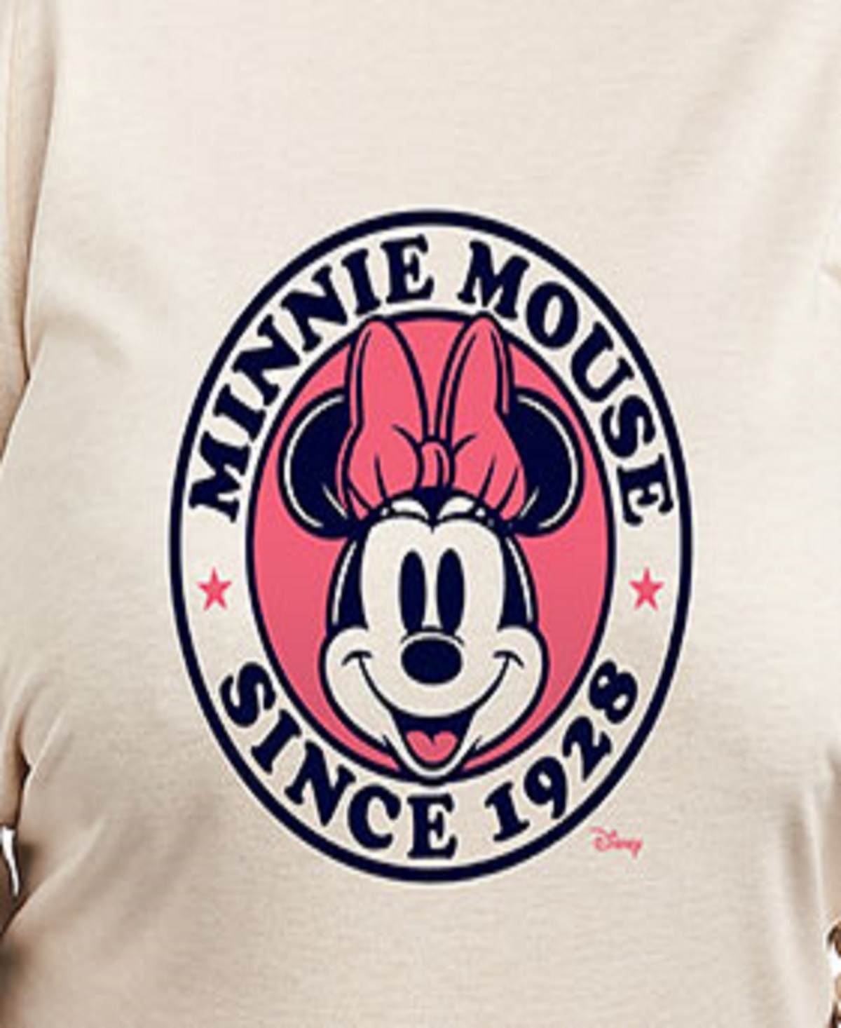 Hybrid Apparel Plus Size Disney Minnie Mouse Since 1928 Graphic Pullover T-shirt In Beige,khaki