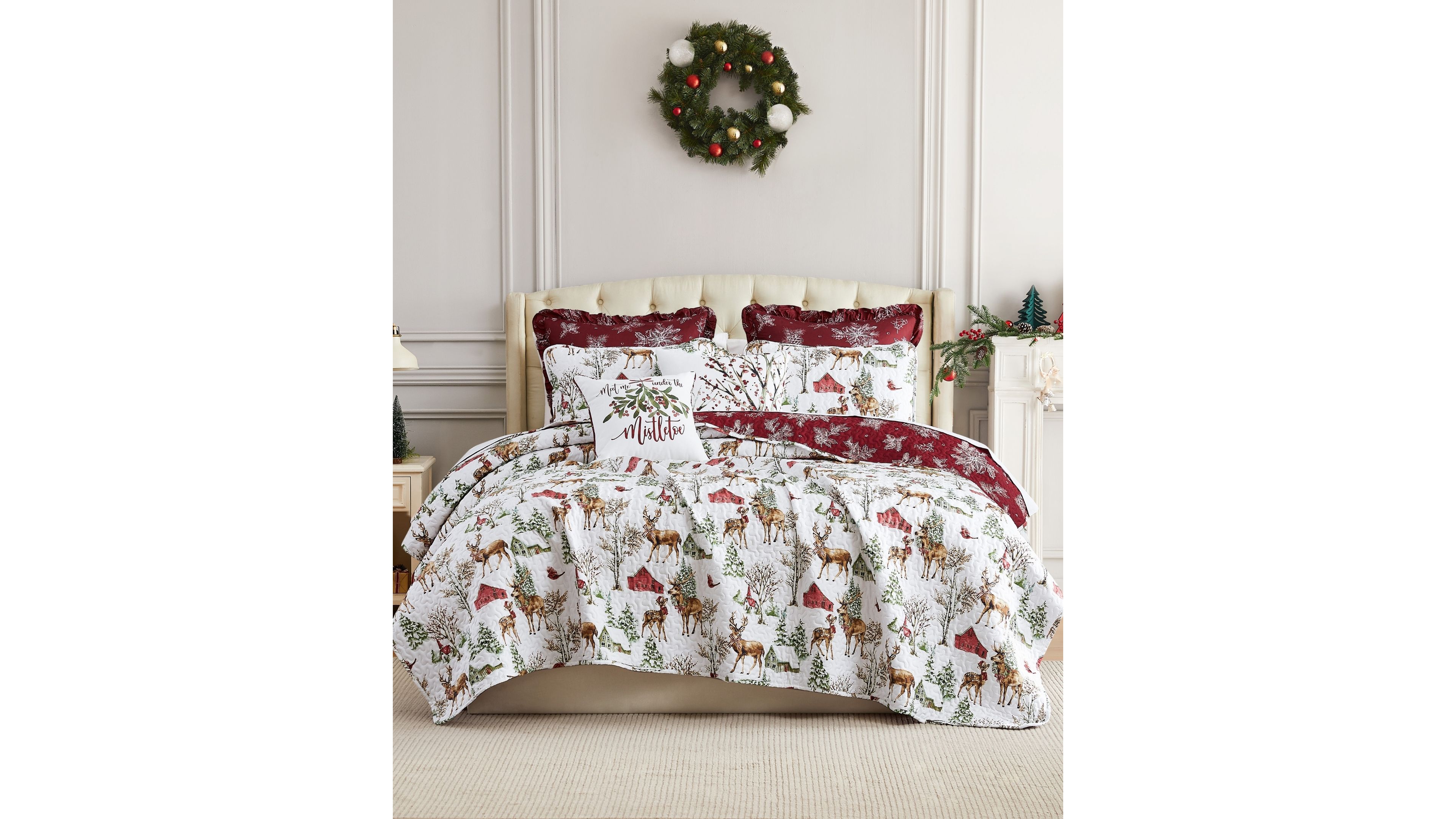 Southshore Fine Linens Christmas 7-Pc. Holiday Quilt Set, King/California King